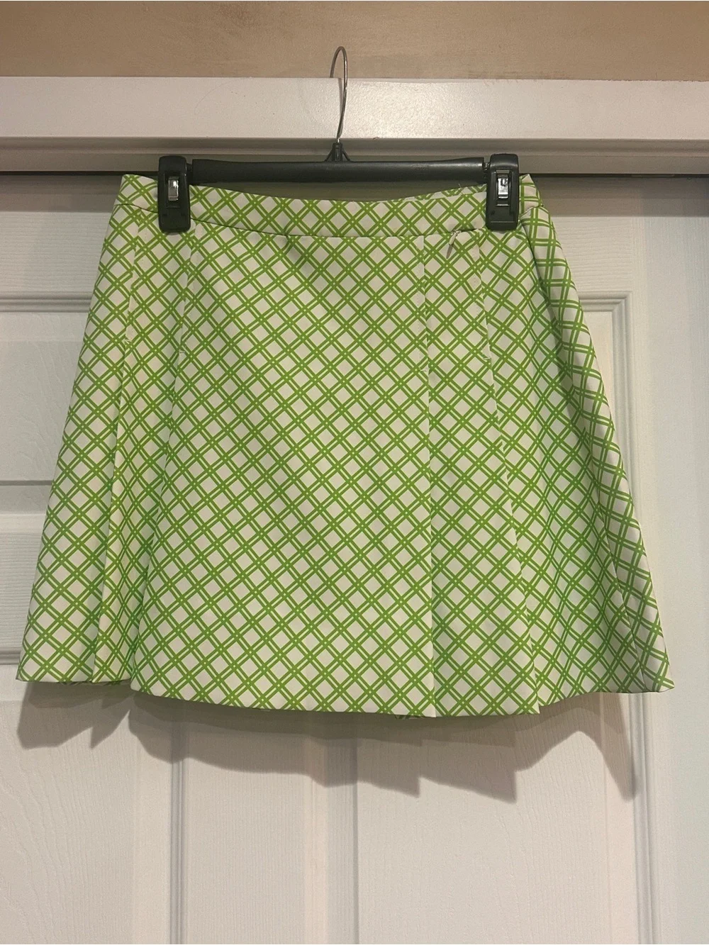 Tory Burch Green Lattice Midi Skirt